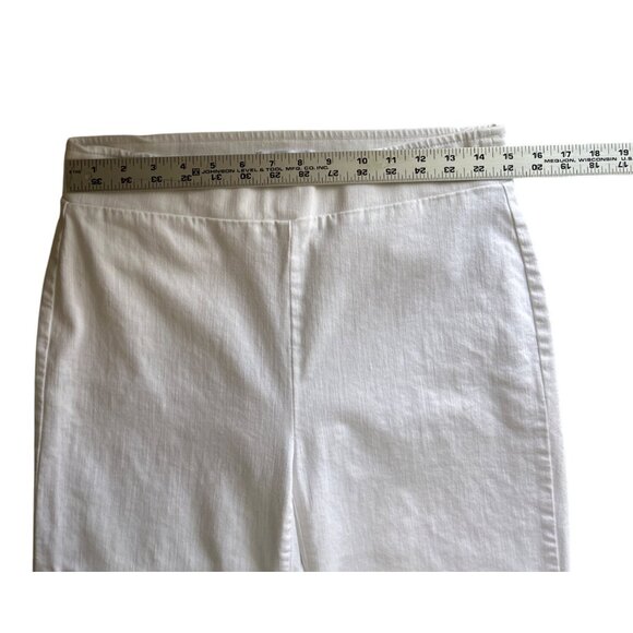 Loft White Womens Mid-Rise Cropped Elastic Waist Jeans With Frayed Hem Size 4 - Picture 6 of 8